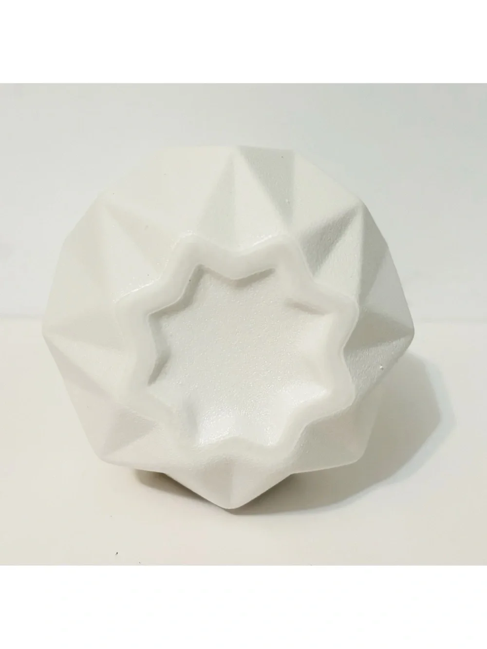 Geometric Ceramic Vase Origami Art Design Textured Porcelain Home Decor White 8